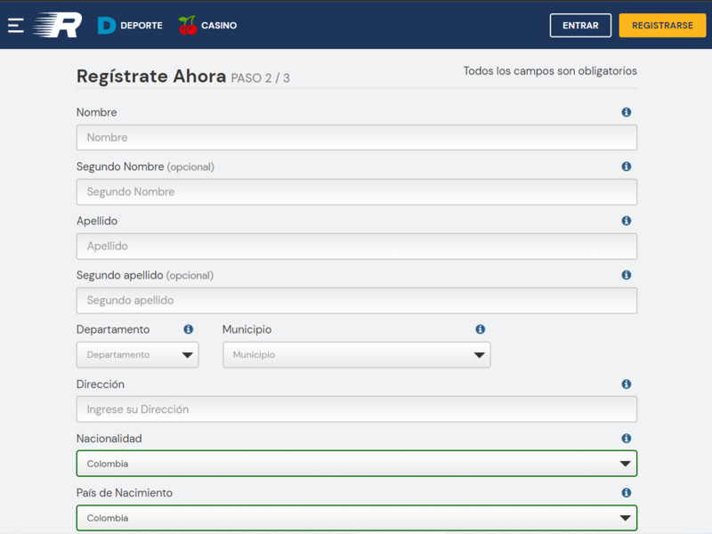 Proporciona datos personales y generales para el registro