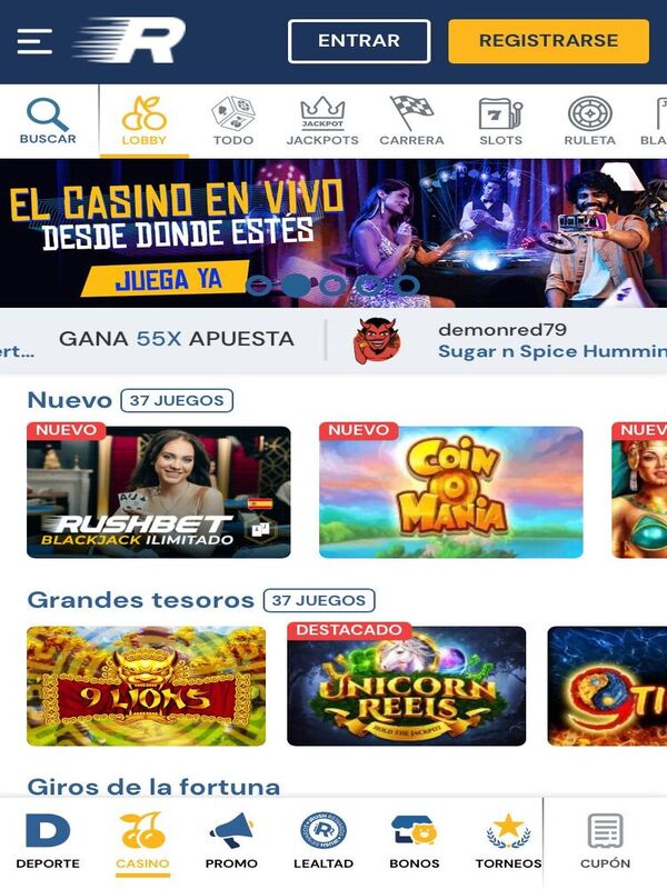 Rushbet Aplicación móvil Rushbet Aplicación móvil